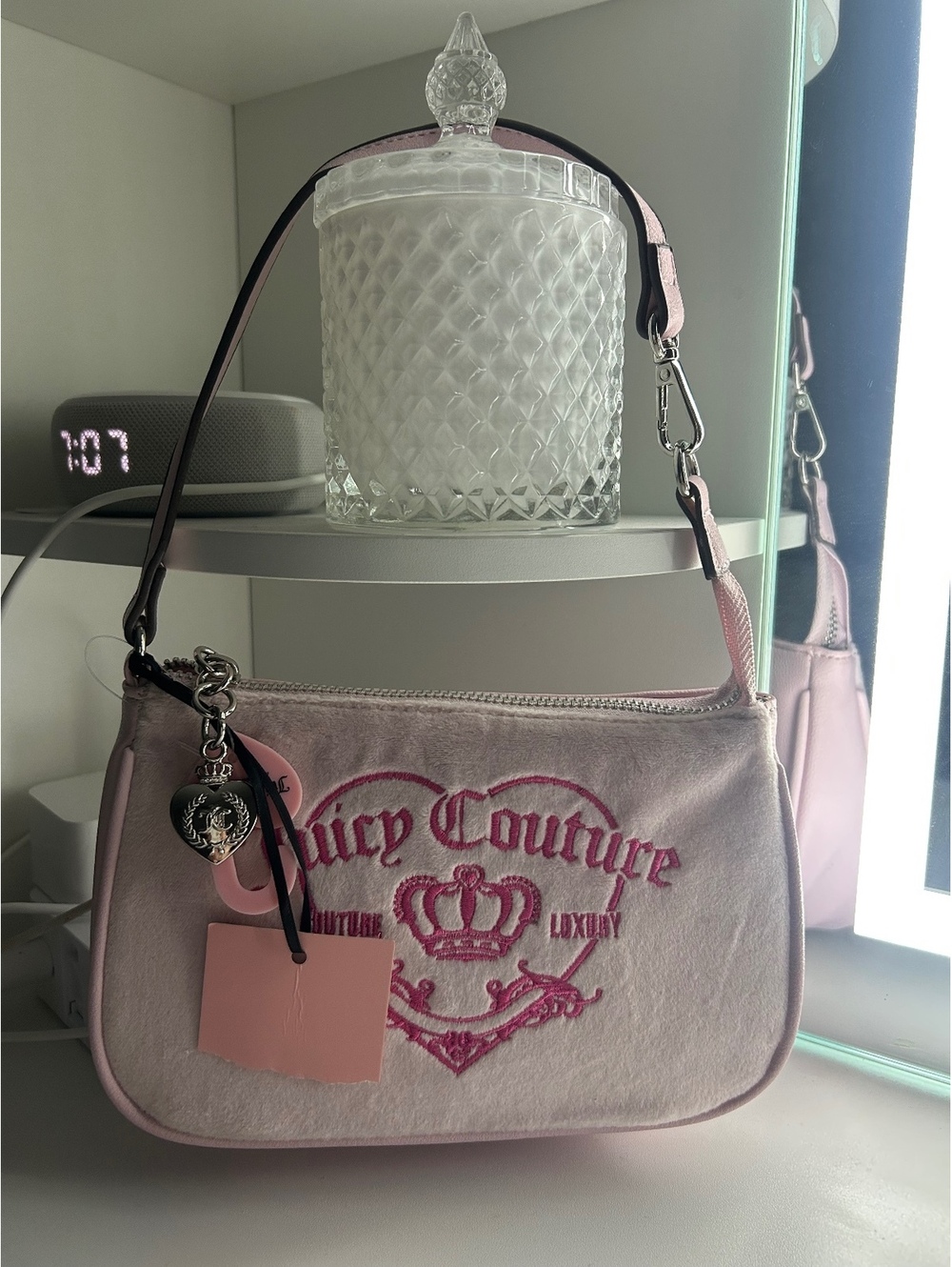 Juicy Couture NWT Light Pink Velour Shoulder Bag